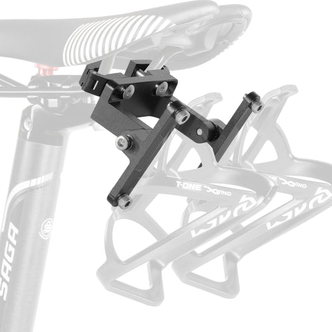 CyclingDeal Bike Bottle Cage Saddle Mount Adapter - MTB Road Bicycle Saddle Rail Mount Water Bottle Holder with Adjustable Angle for Road Use ONLY - Quality Aluminium Alloy - for 1 Bottle Cage