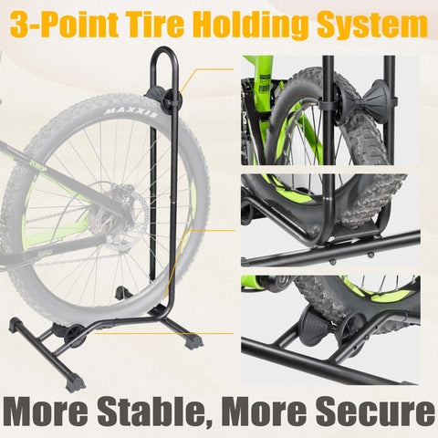 CyclingDeal Bike Floor Stand Parking Rack - for 20"-29" Mountain MTB & Road Bikes with Tire Width up to 2.4" - Bicycle Indoor Outdoor Garage Storage - 6 Pack