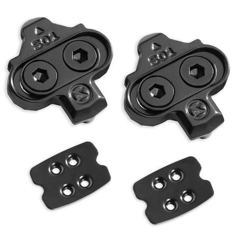 CyclingDeal Bike Cleats Compatible with Shimano MTB SPD Pedals SH51 - Single Direction Release 12° of Float Cleats Set with Replacement Plates - for Indoor Cycling Spinning & Mountain Bikes Bicycles