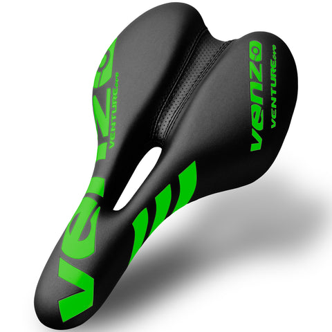 Venzo Comfortable Bike Bicycle Saddle Seat - For MTB, Road, Exercise, Trekking, Folding, Hybrid & Cruiser Bikes - XC Saddle Seat - White