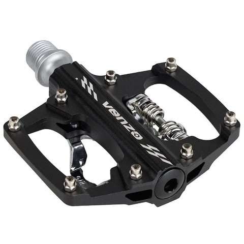 Venzo Multi-Use compatible with Shimano SPD Mountain Bike Bicycle Sealed Clipless Pedals - Dual Platform Multi-Purpose - Great for Touring, Road, Trekking Bikes