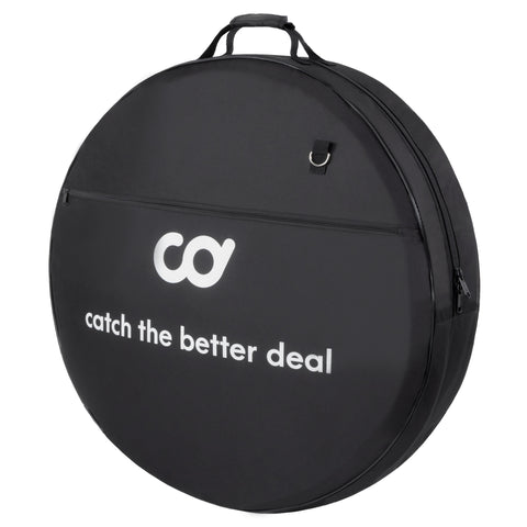 CyclingDeal Bike Bicycle Double Wheel Bag - Soft Foam Padded for 700c Road Bike & 26" 27.5" 29" MTB Wheel Set - Quality Nylon 600D with Detachable Shoulder Strap - Double Wheel Bag