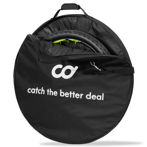 CyclingDeal Bike Bicycle Wheel Bag - Soft Foam Padded for 700c Road Bike & 26" 27.5" 29" MTB Wheel Set - Quality Nylon 600D with Detachable Shoulder Strap - Single Wheel Bag