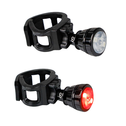 CyclingDeal Bike Bicycle Super Light Weight Quality LED Front Headlight and Rear Taillight– IPX4 Waterproof & Made of CNC Aluminium Alloy – Two Modes Available