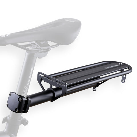 Bicycle Bike Alloy Seatpost Mount Rear Back Cargo Pannier Rack - Universal Mountain or Fat Bike Luggage Carrier - Lightweight