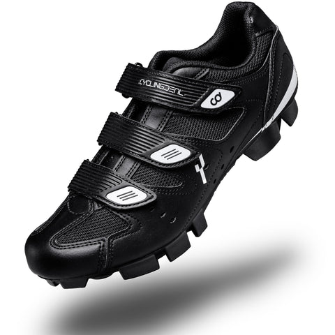 CyclingDeal Mountain Bicycle Bike Men's MTB Cycling Shoes in Black - compatible with Shimano SPD & CrankBrothers Cleats