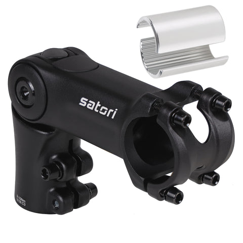 SATORI UP3 Bike Bicycle Riser Extension Adjustable Handlebar Stem 90mm x 31.8mm or 25.4mm with Included Shim - Great For Mountain Bike & Road Bike - 3D Forged Alloy