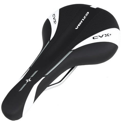 VENZO CVX+ Bike Bicycle Road MTB Mountain Stainless Steel Rail Comfortable Saddle Wide Seat