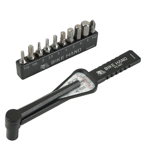 BikeHand Economical Bicycle Bike 1/4 Inch Driver - Torque Wrench Allen Key Tools Socket Set Kit 2-10Nm