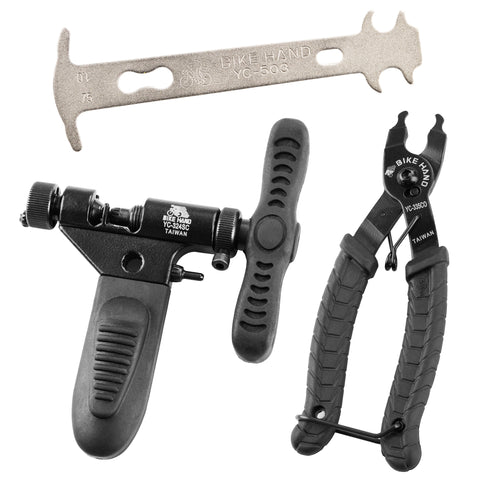 BikeHand Bike Bicycle Chain Wear Checker, Quick Master Link Pliers & Chain Breaker Rivet Tool – Professional Chain Tool Kit for Road, Mountain, and Hybrid Bikes