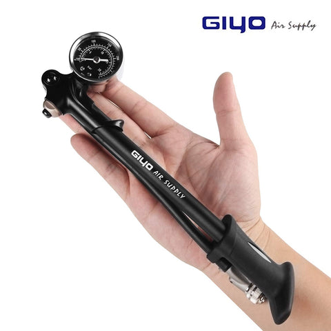 GIYO High Pressure Shock Pump, (300 PSI Max) Fork & Rear Suspension Black