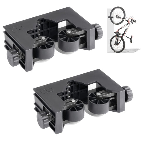 CyclingDeal MTB Bike 1.5"-2.4" Tire Width Bicycle Tyre Clip Storage Wall Mount Rack - Premium Clip for Outdoor & Indoor Storage Safe & Secure for Storing Mountain Bikes in Garage or Home - Pack of 2