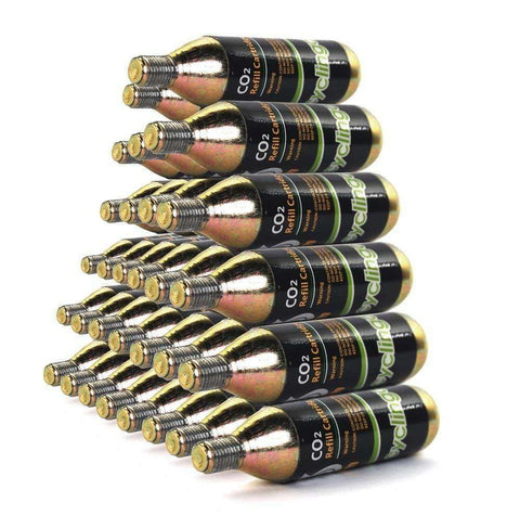 30 x 16g Threaded CO2  Cartridges Refills For Bike Bicycle Pump CO2 Inflator Heads - Great Refill For Mountain Or Road Bikes Tires
