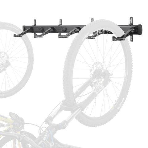 CyclingDeal Bike Wall Mount Rack - Adjustable Indoor Outdoor Storage Vertical Cycling Hook Hanger Organiser - Safe & Secure for Storing MTB Road Bicycles in Garage or Home - Upgraded 5 Bikes