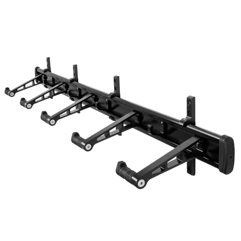 CyclingDeal Bike Wall Mount Rack - Adjustable Indoor Outdoor Storage Vertical Cycling Hook Hanger Organiser - Safe & Secure for Storing MTB Road Bicycles in Garage or Home - Classic 5 Bikes
