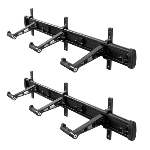 CyclingDeal Bike Wall Mount Rack - Adjustable Indoor Outdoor Storage Vertical Cycling Hook Hanger Organiser - Safe & Secure for Storing MTB Road Bicycles in Garage or Home - Classic 6 Bikes