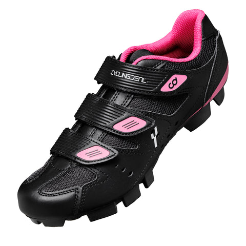 CyclingDeal Mountain Bicycle Bike Women's MTB Cycling Shoes Black compatible with Shimano SPD and CrankBrothers Cleats