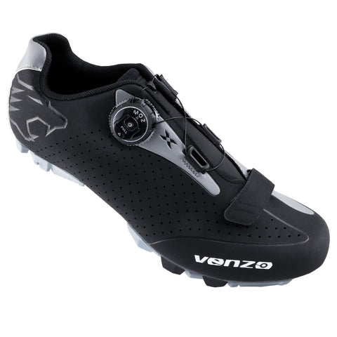 Venzo Cycling Bicycle Cycle Mountain Bike Shoes Men - Compatible for for Shimano SPD Cleats - Good for Indoor Cycle, Off Road and MTB Size 46