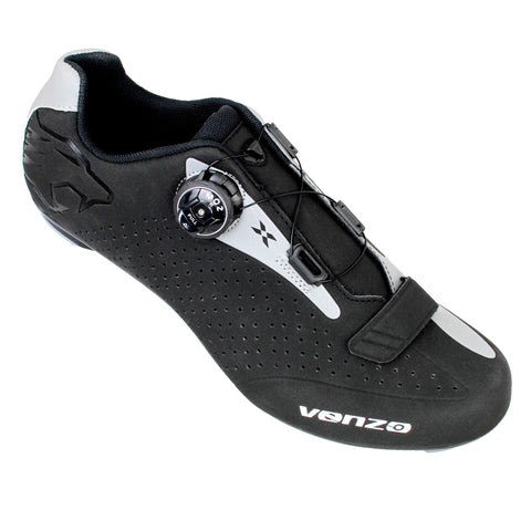 Venzo Cycling Bicycle Cycle Road Bike Shoes Men - compatible with Shimano SPD, SPD SL, Look KEO, Look Delta Black