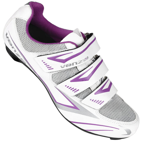 Venzo MX Bike Bicycle Women's Ladies Cycling Riding Shoes - Compatible with Peloton for Shimano SPD & Look ARC Delta - Perfect for Indoor Indoor Road Racing Indoor Exercise Bikes