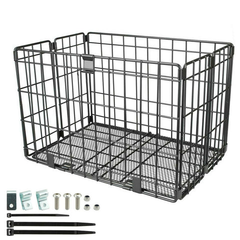 Bike Bicycle Wire Mesh Rear Side Foladable Rack Basket Wicker