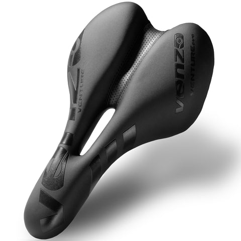 Venzo Comfortable Bike Bicycle Saddle Seat - For MTB, Road, Exercise, Trekking, Folding, Hybrid & Cruiser Bikes - XC Saddle Seat - Black