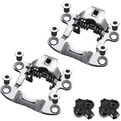 Venzo Bike Bicycle Toe Clips Cage Indoor Exercise Bike Pedal Adapters - Compatible with Peloton Bike Pedal, Convert Look Delta Pedals to Toe Clip Straps Ride with Sneakers - SPD Adapters ONLY