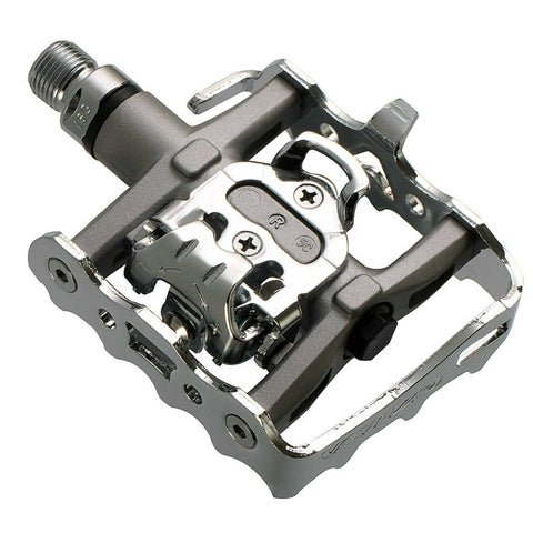 VENZO Multi-Use compatible with Shimano SPD Mountain Bike Bicycle Sealed Clipless Pedals - Dual Platform Multi-Purpose - Great For Touring, Road, Trekking Bikes
