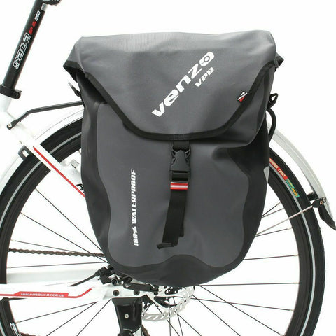 VENZO 600D TPU or Polyester Waterproof Bike Bicycle Rear Pannier Bag