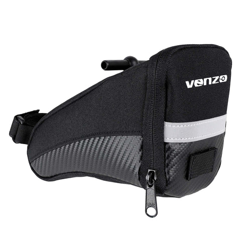 VENZO Road Mountain MTB Bike Bicycle Accessories T-Bar Polyester Seat Saddle Bag - Cycling Under Seat Bag Tool Pouch Pack - Medium