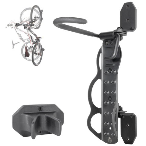 BikeHand Swivel Bicycle Wall Hanger - Vertical Hook Wall Mount Holder - Indoor Garage Storage Bicycle Rack for MTB & Road Bikes - Max. Tire Width 2.3" - 3 Pack