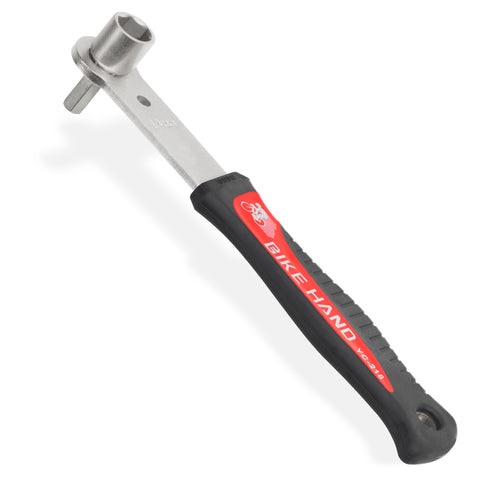 BIKEHAND Bike Bicycle Crank Bolt Wrench - Features a 14mm Socket & an 8mm Hex Wrench - Extra Long Handle