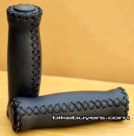 Velo Vinyl Leather Grips - Black, for 7/8" handle bars of beach cruiser bikes