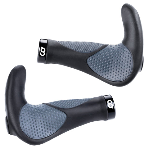 CylingDeal Mountain Bike Bicycle Handlebar Grips - with Specialized Ergonomic & Anti-Slip Design for MTB & Hybrid Bikes - 1 Pair of Soft Gel Grips with Bar Ends Support