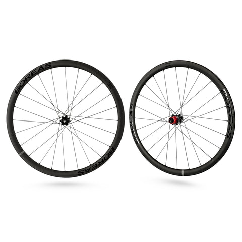 CyclingDeal BOREAS Carbon Fiber Road Bike Wheels 700C - Clincher - Centerlock Disc Brake Wheelset 35mm compatible with Shimano 11 Speed 12x142 12x100 - Super light 1595g / 3.51lbs