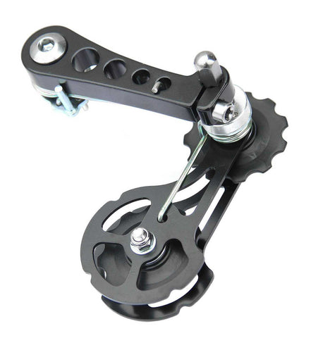 Bike Bicycle MTB Aluminum Chain Tensioner Black - Single Fixie BMX Speed Fixed Gear Chain Tensioner - compatible with the chain width from 1/2" x 3/32" to 1/2" x 11/128" 7-12 Speed