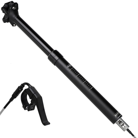 VENZO Mountain Bike Dropper Post Seatpost Remote 30.9mm or 31.6mm x 458mm Travel 150mm - Internal Routing