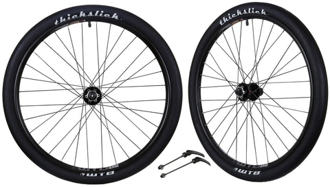 CyclingDeal - Compatible with Shinmano 8/9/10/11 Speed - 6 Bolts Disc Brake System - Bicycle Bike Wheelset - Novatec Hubs with QRs F100mm/R135mm - WTB ThickSlick Tyres 26"